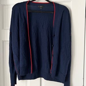 J. Crew Tipped Merino Wool Cardigan